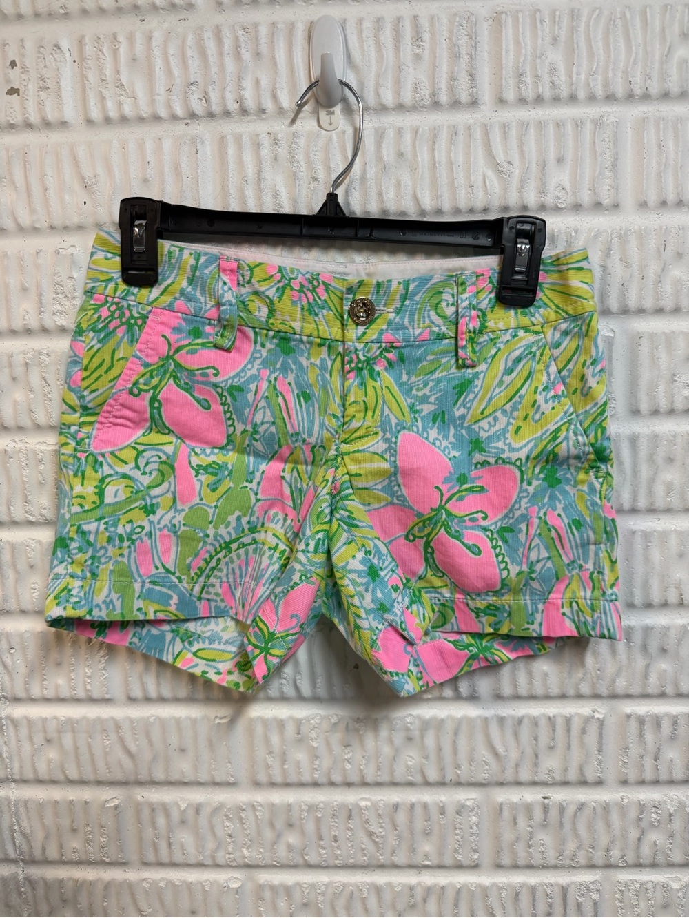 Lily Pulitzer The Callahan Low rise short Floral Print Pink & Green size 00